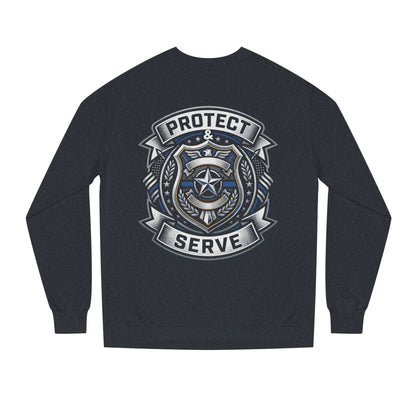Protect & Serve Sweatshirt — Police Badge Crewneck