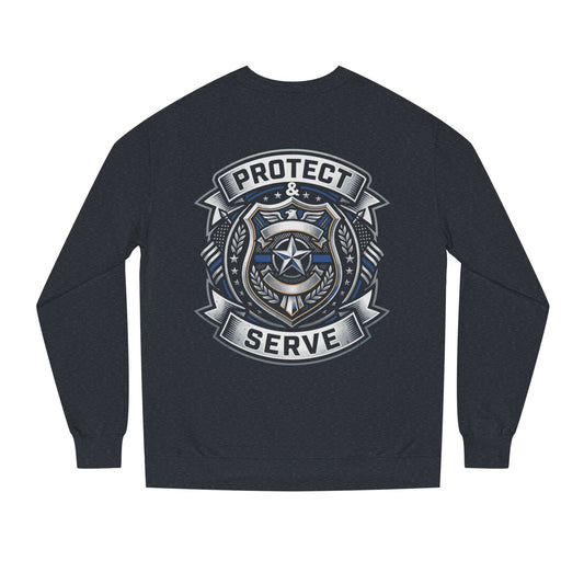 Protect & Serve Sweatshirt — Police Badge Crewneck