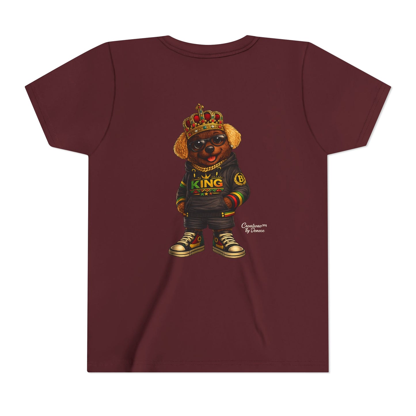 Youth Tee — 'Lil King' Crowned Bear Graphic Shirt