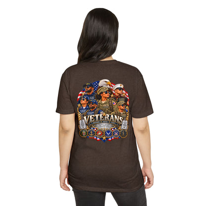Veterans Tribute T-Shirt – Patriotic Eagle & Service Emblems