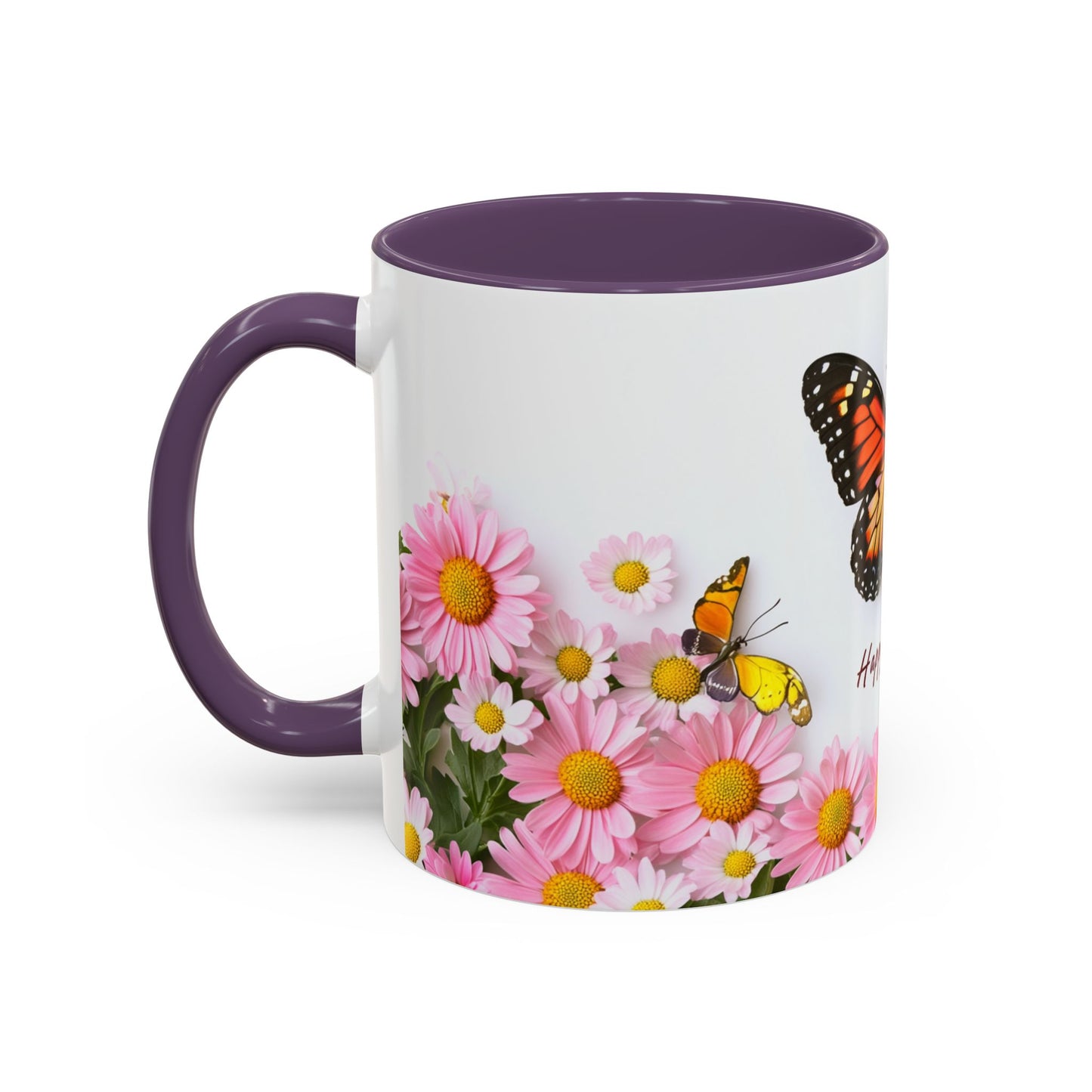 Mother's Day Butterfly Coffee Mug — "Happy Mother's Day" Floral 11/15oz Accent Mug