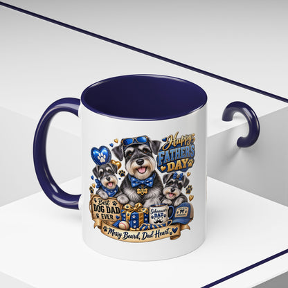 Father's Day Dog Dad Coffee Mug — "Happy Father's Day" Accent Mug (11/15oz)