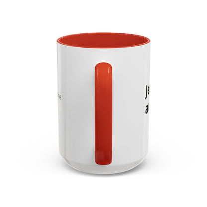 Accent Coffee Mug — “Faith + Medicine: Insulin Saves” Black-Accent Mug (11/15 oz)