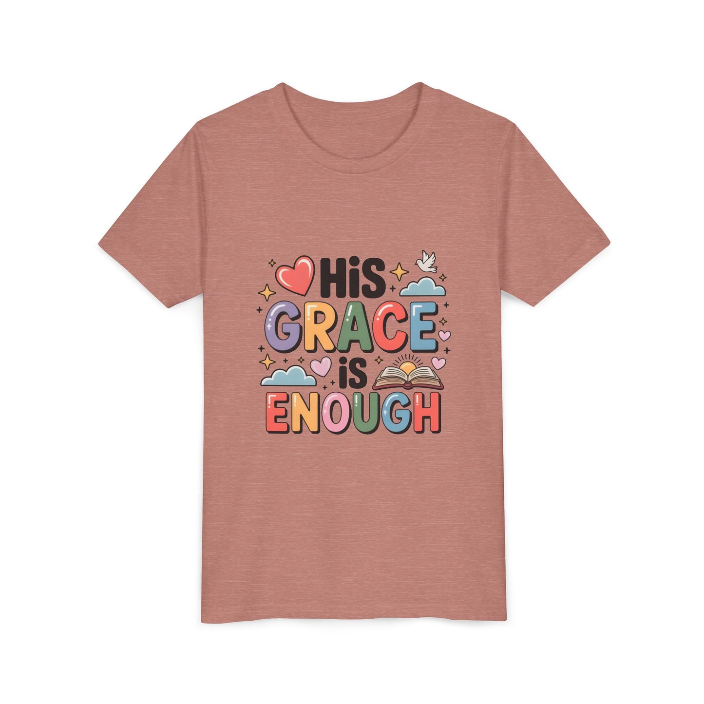 His Grace Is Enough Youth Tee — Christian Kids Inspirational Shirt