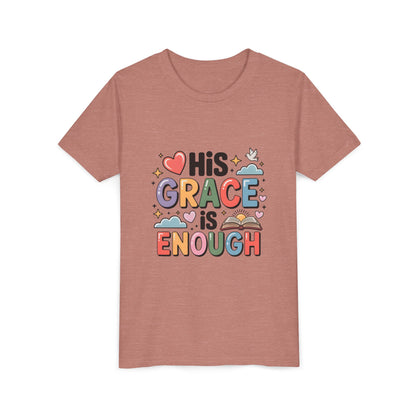 His Grace Is Enough Youth Tee — Christian Kids Inspirational Shirt