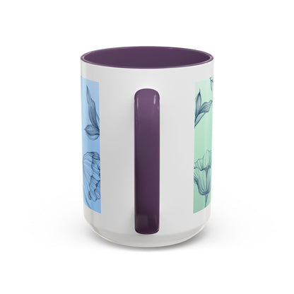 Mother's Heart Floral Accent Coffee Mug — "A Mother's Heart Never Fades"