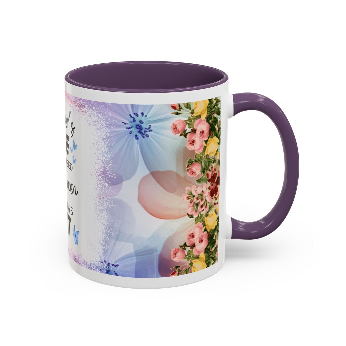 Mother’s Love Accent Coffee Mug – Floral Inspirational Gift (11/15 oz)