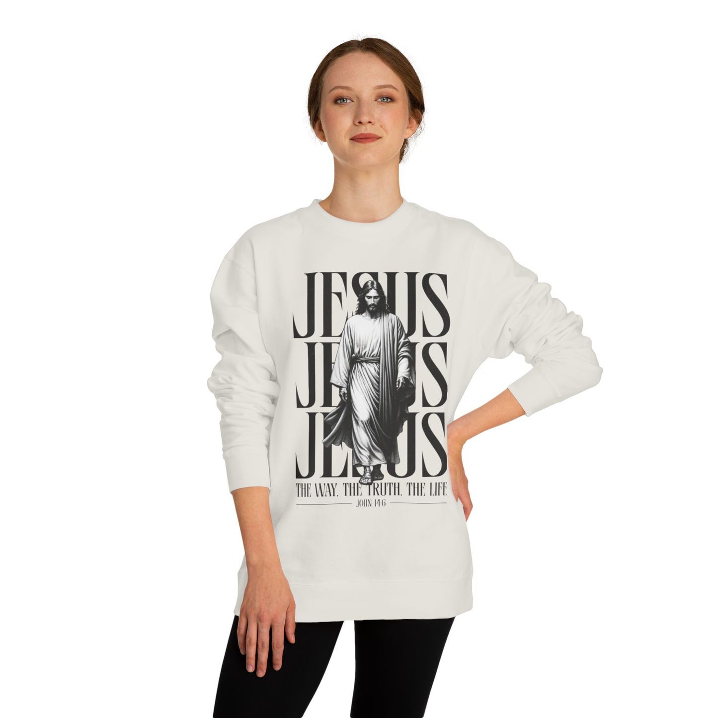 Jesus Graphic Sweatshirt — 'The Way The Truth The Life' Christian Crewneck