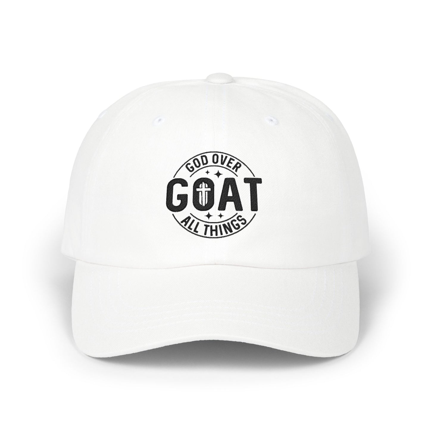 God Over All Things GOAT Dad Cap — Christian Baseball Hat
