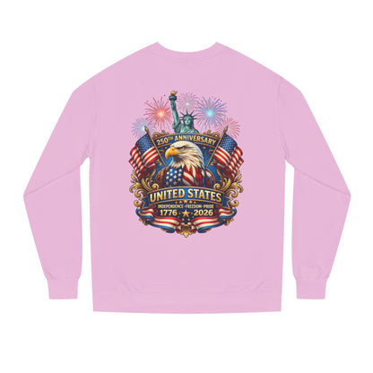 250th Anniversary United States Sweatshirt — Patriotic Eagle, Flags & Fireworks (1776–2026)