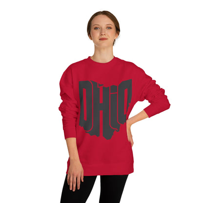 Ohio State Outline Crewneck Sweatshirt — Bold 'OHIO' Map Graphic