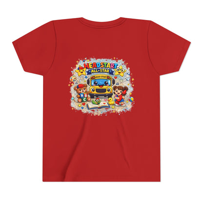 Youth Tee — "Headstart All-Star" Cute School Bus & Characters Back-to-School Shirt