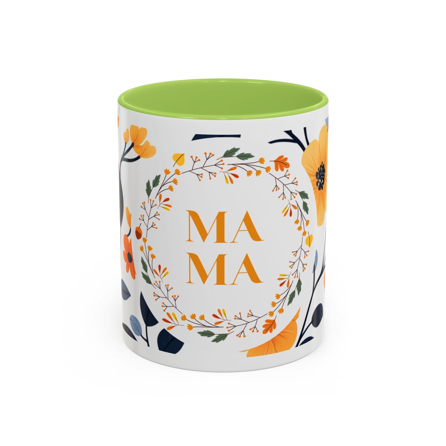 Mama Floral Accent Coffee Mug — Yellow Flower Mother's Day Gift (11/15oz)