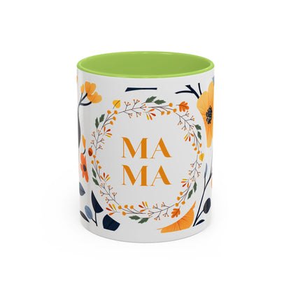 Mama Floral Accent Coffee Mug — Yellow Flower Mother's Day Gift (11/15oz)