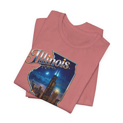 Illinois State Tee — 'City of Broad Shoulders' Chicago Skyline T-Shirt