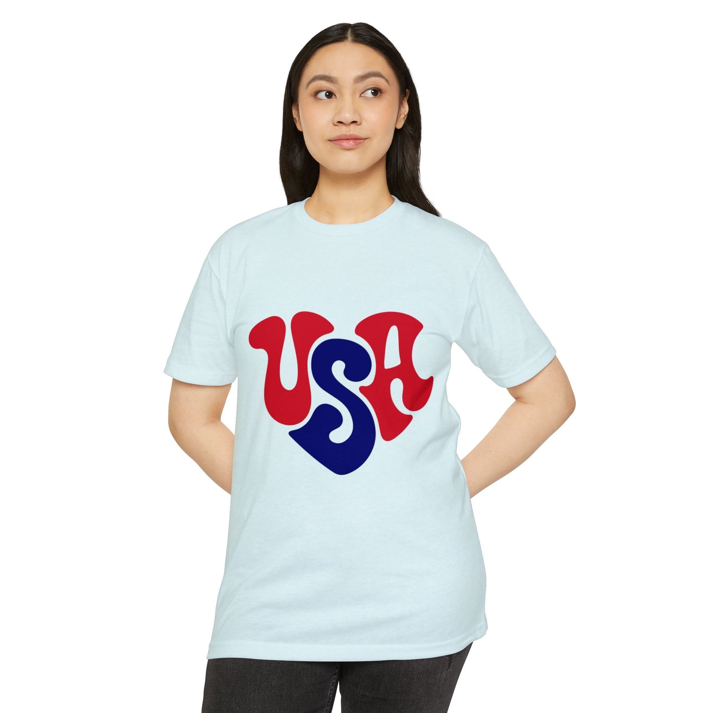 USA Heart Retro Graphic T-Shirt