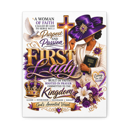 First Lady Faith Canvas - Christian Woman Inspirational Wall Art