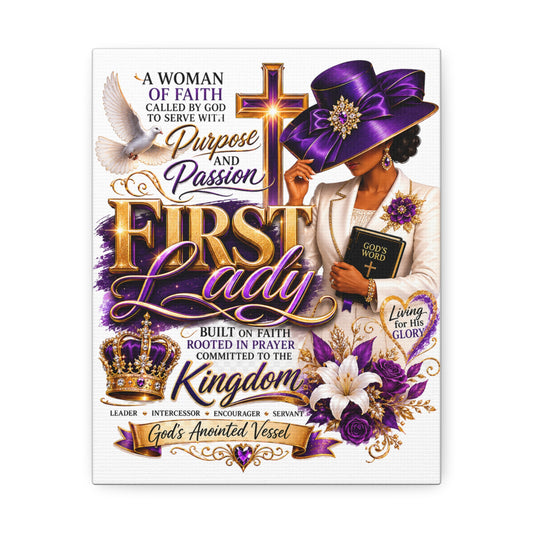 First Lady Faith Canvas - Christian Woman Inspirational Wall Art