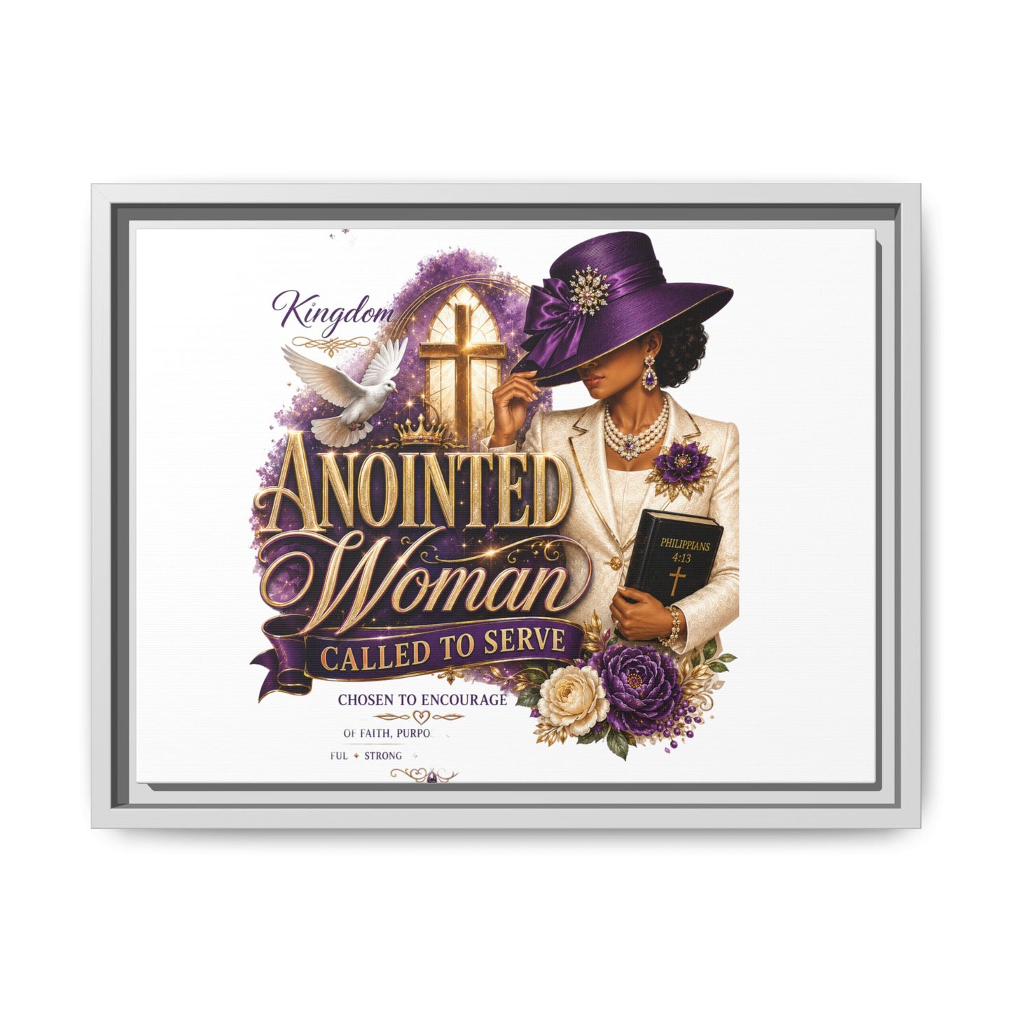 Framed Canvas Print — "Anointed Woman Called to Serve" Christian Wall Art