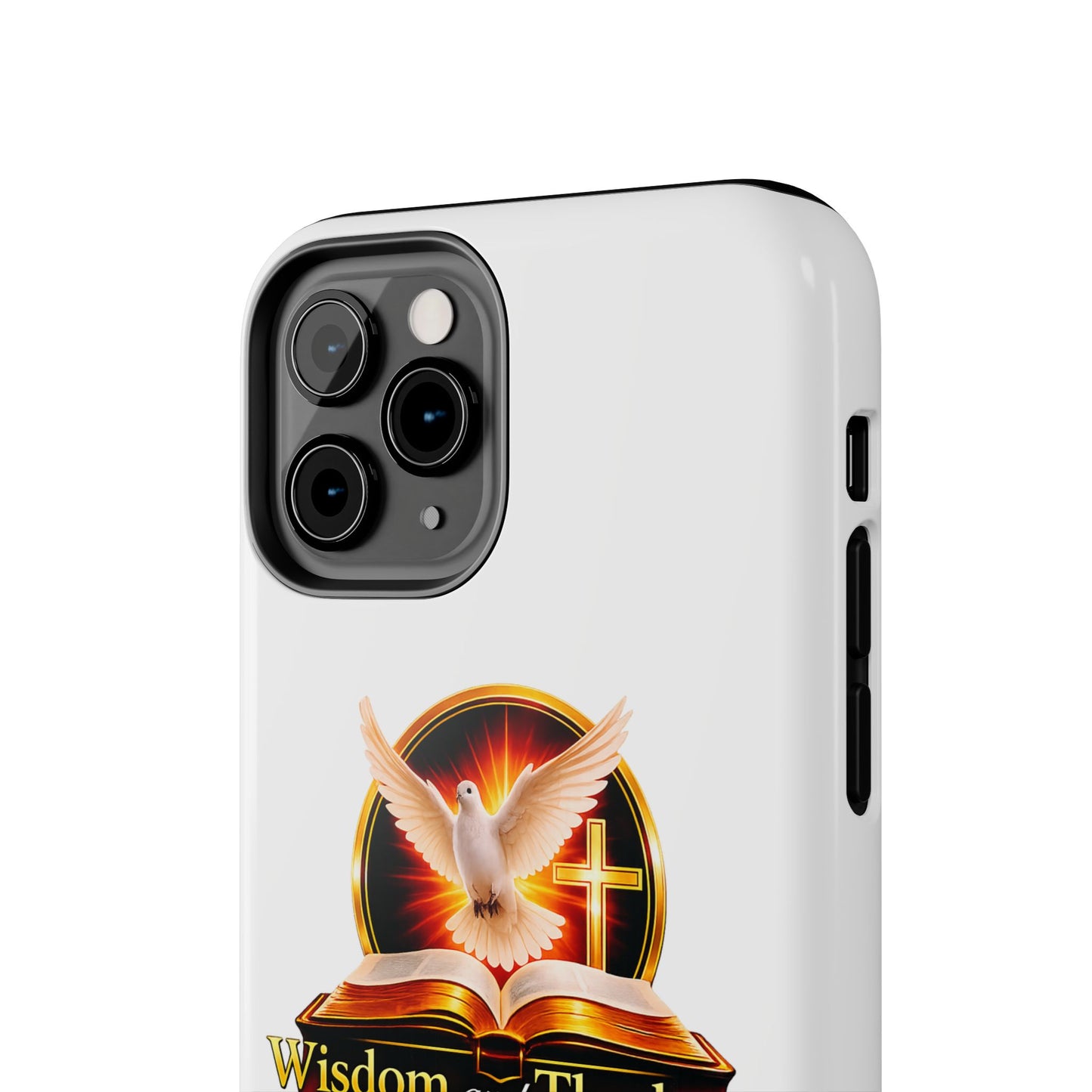 Wisdom and Theology Tough Phone Case — Christian Dove & Cross Design