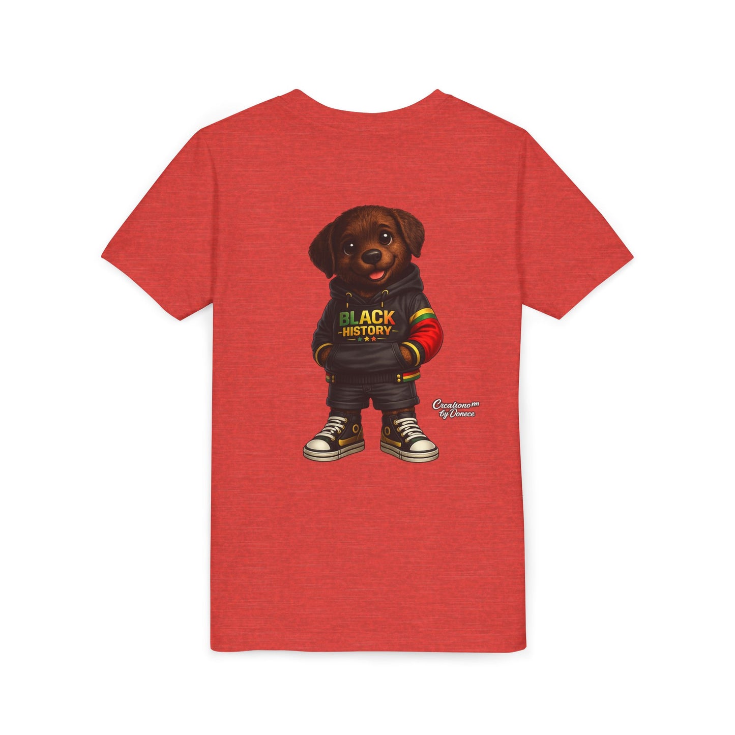 Youth Tee — Cute Puppy 'Black History' Graphic Shirt