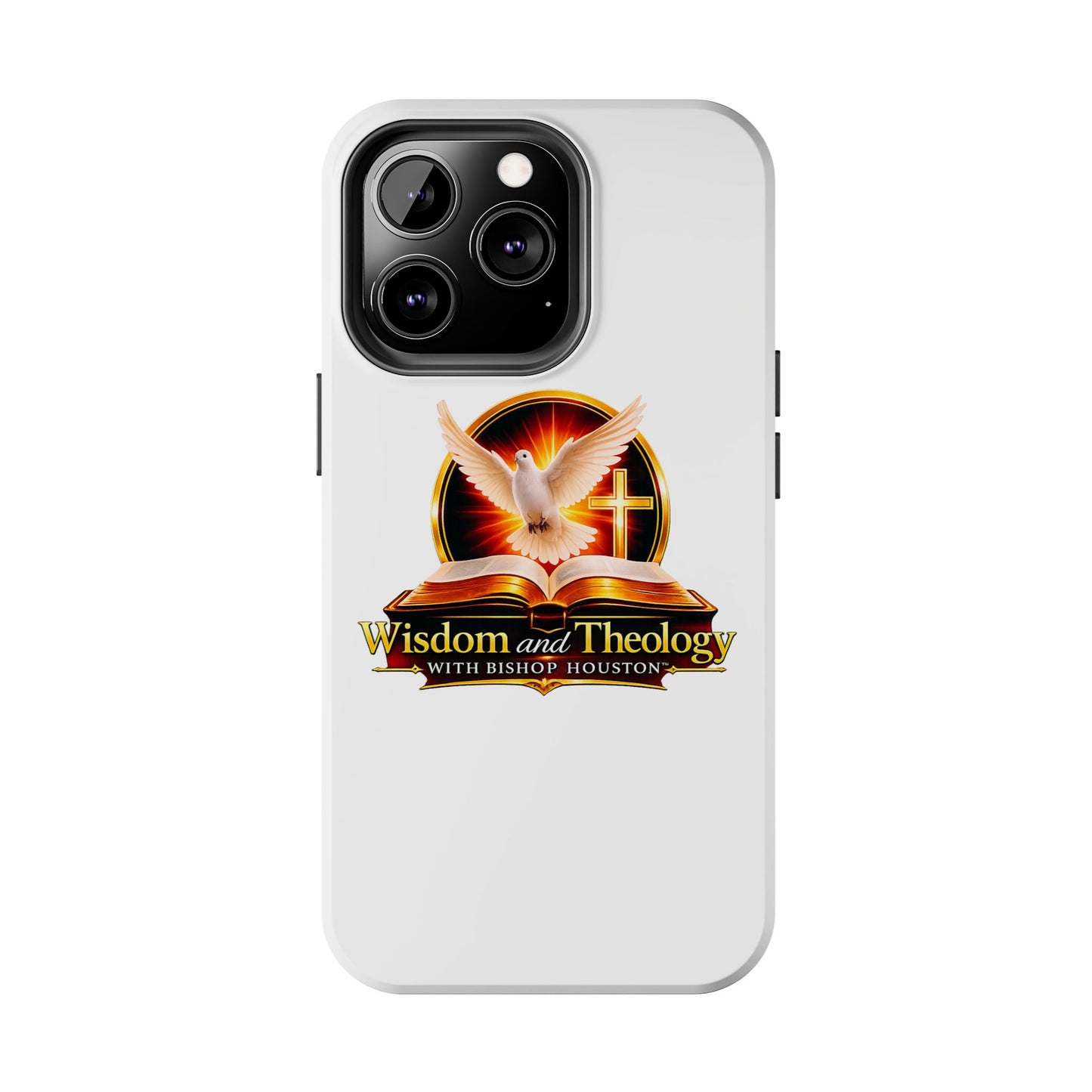 Wisdom and Theology Tough Phone Case — Christian Dove & Cross Design
