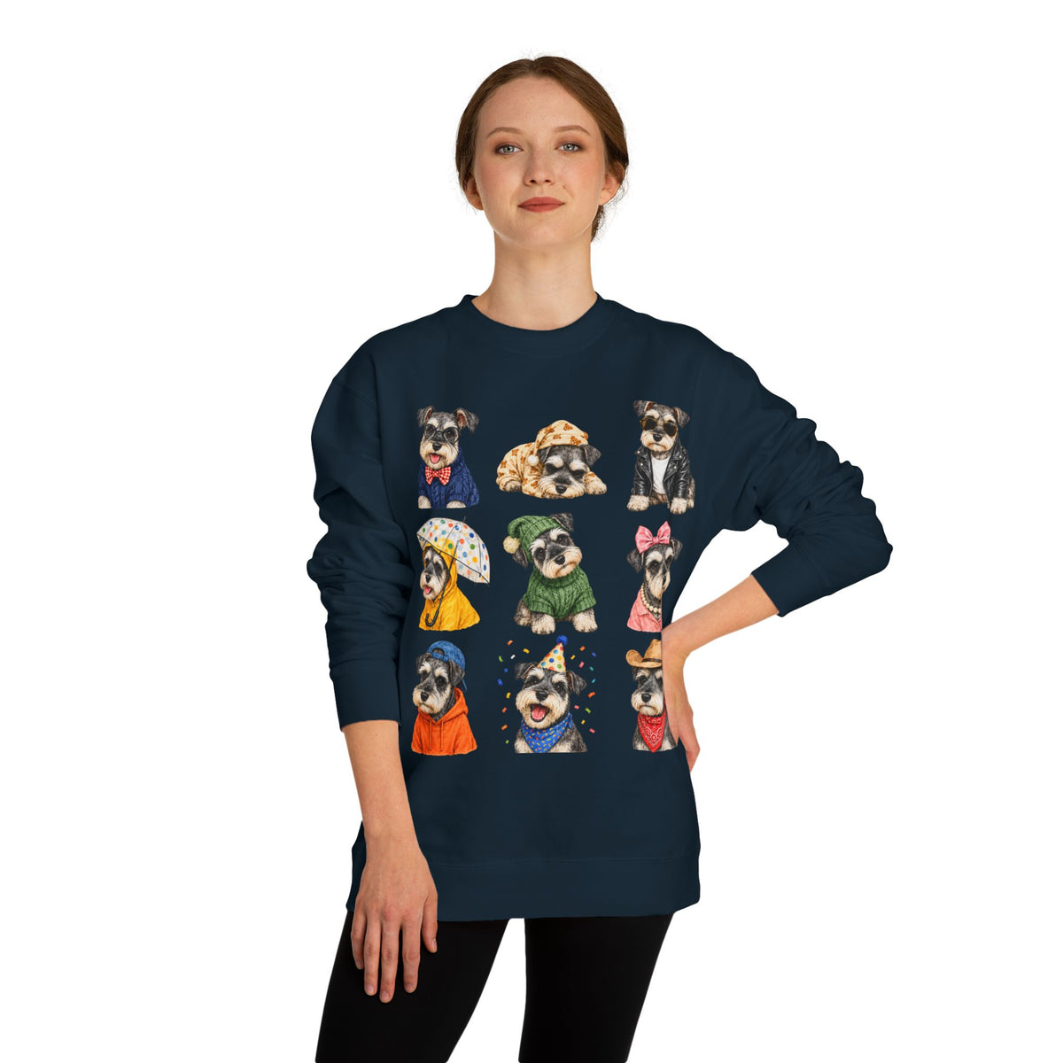 Cute Puppy Grid Sweatshirt — Watercolor Dogs Crewneck