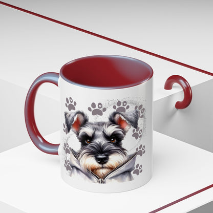Schnauzer Paw Print Accent Coffee Mug (11/15oz)