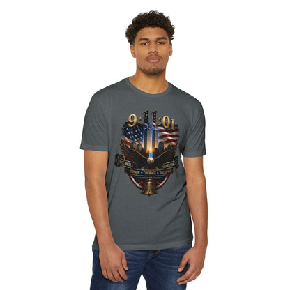 9/11 Memorial T-Shirt — We Will Never Forget American Tribute Tee