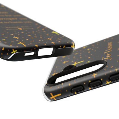 Phone Case — "For I Know" Jeremiah 29:11 Gold Cross Christian Tough Case