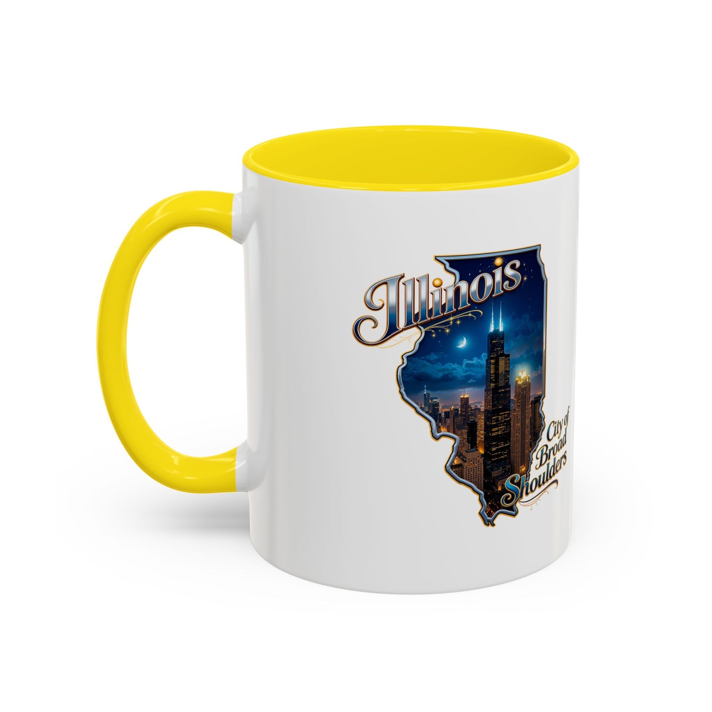 Illinois Skyline Accent Coffee Mug – City of Broad Shoulders Chicago Design (11/15oz)