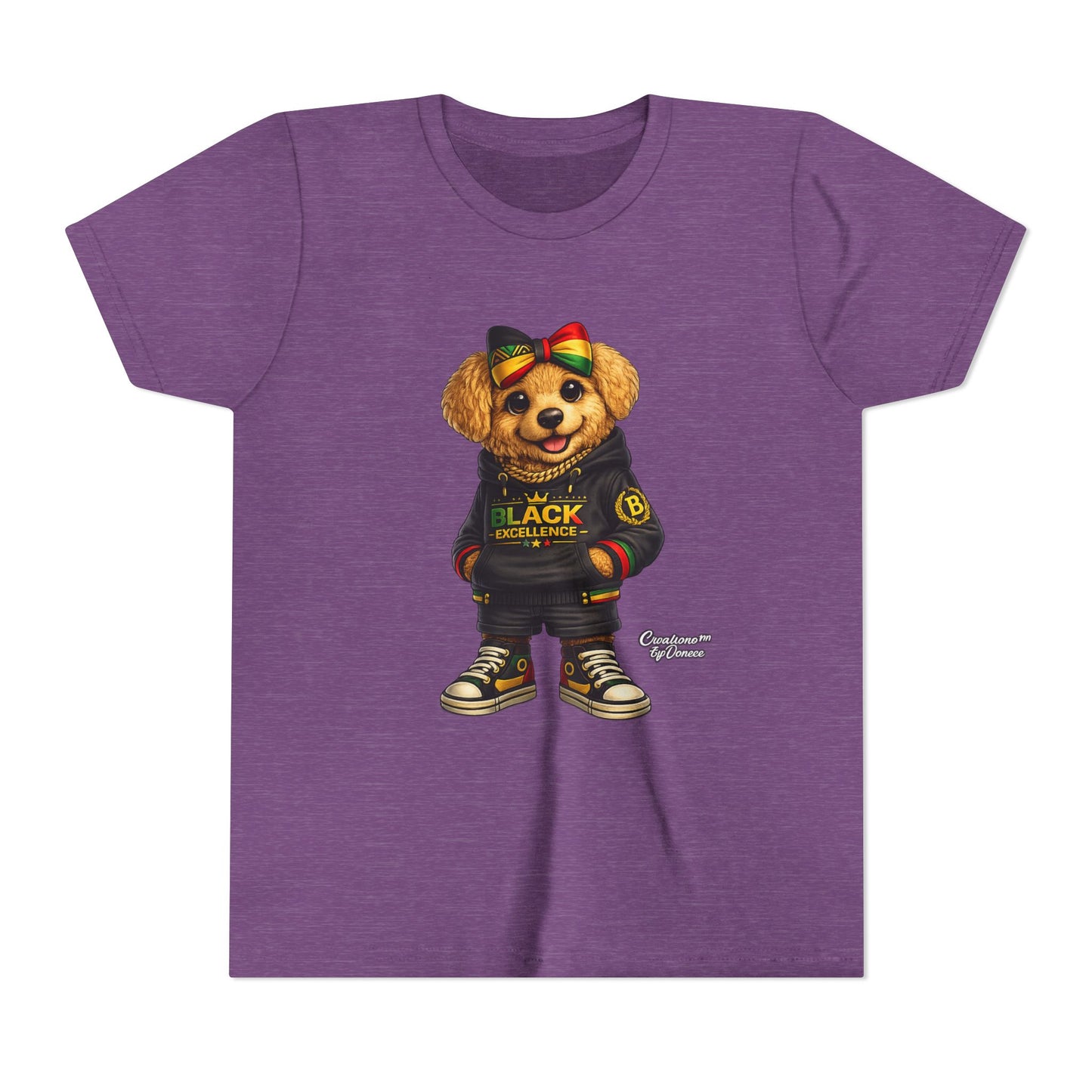 Youth Tee — Rasta Teddy "Black Excellence" Graphic Shirt