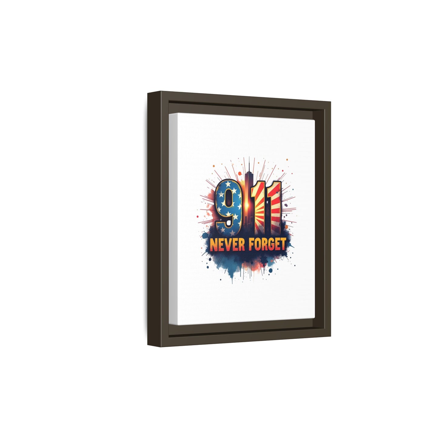 Framed Canvas Wall Art — “9·11 Never Forget” Memorial Print