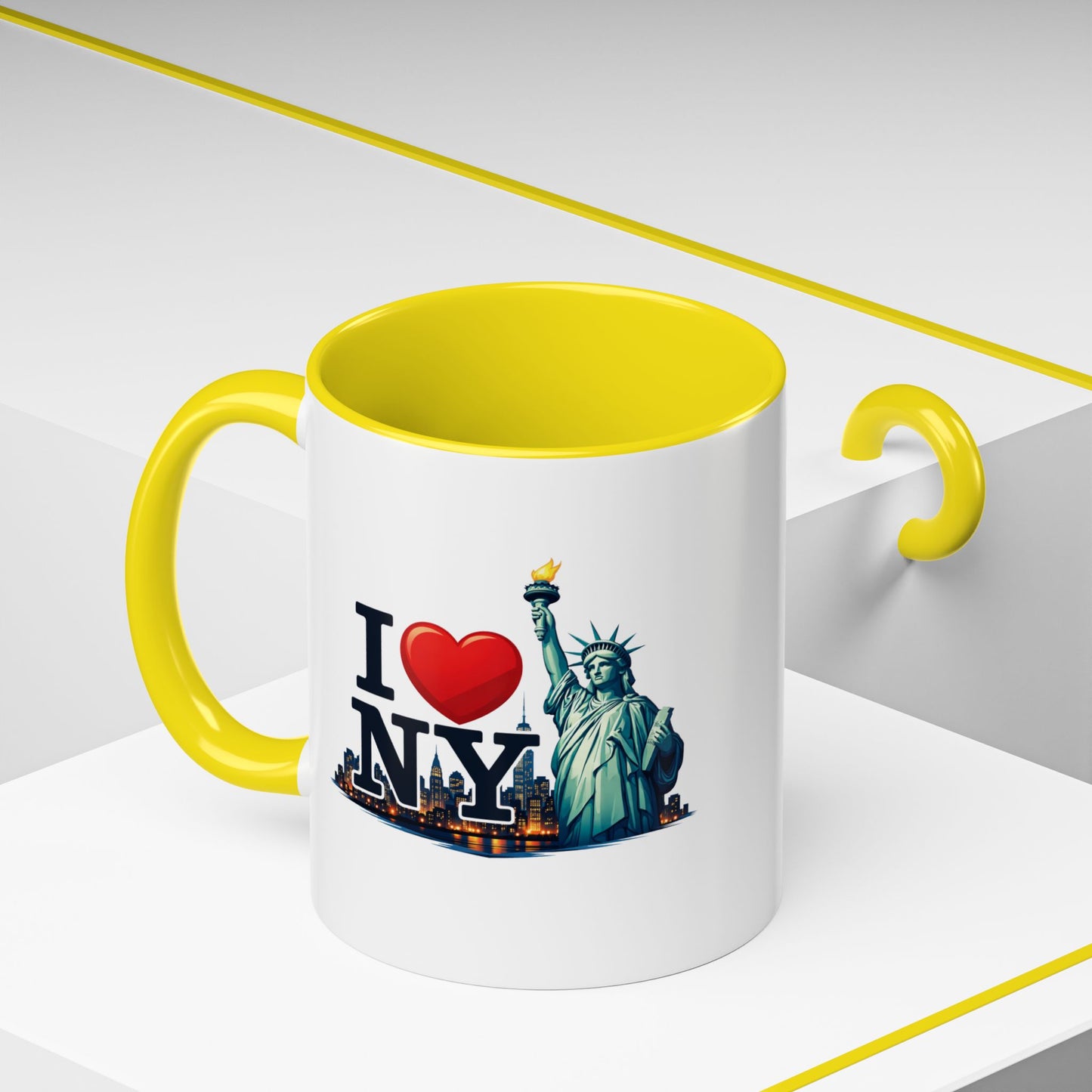 I  NY Statue of Liberty Accent Coffee Mug – New York City Souvenir (11/15 oz)