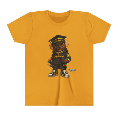 Youth Tee — Scholar Student Bear Graduation Graphic