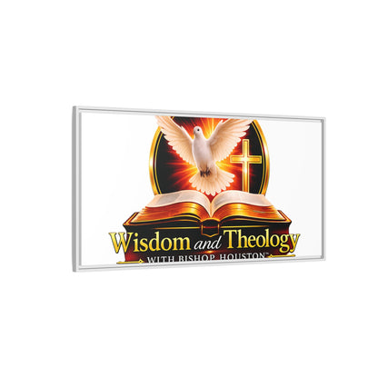 Framed Canvas Print — "Wisdom and Theology" Dove & Bible Wall Art
