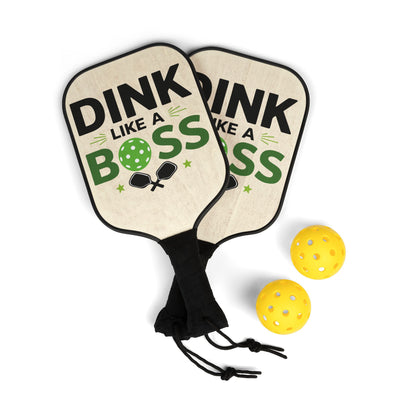 Dink Like a Boss Pickleball Paddle Set — 2-Pack Paddle & Balls