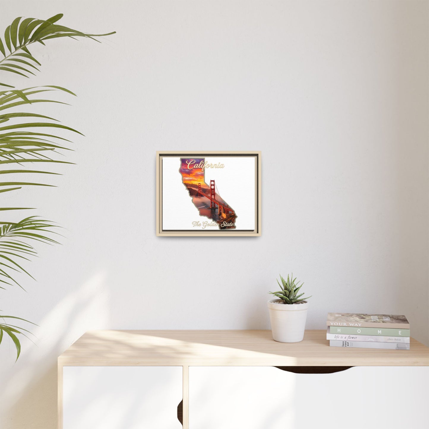 California Golden Gate Map Matte Canvas Print (Framed)