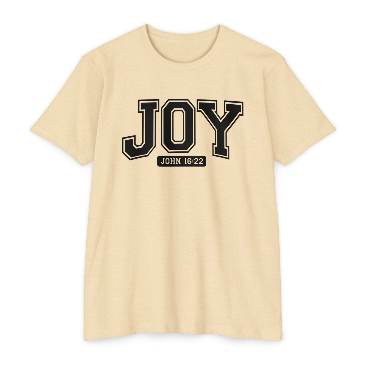 Joy T-Shirt – Christian Scripture John 16:22 College-Style Tee