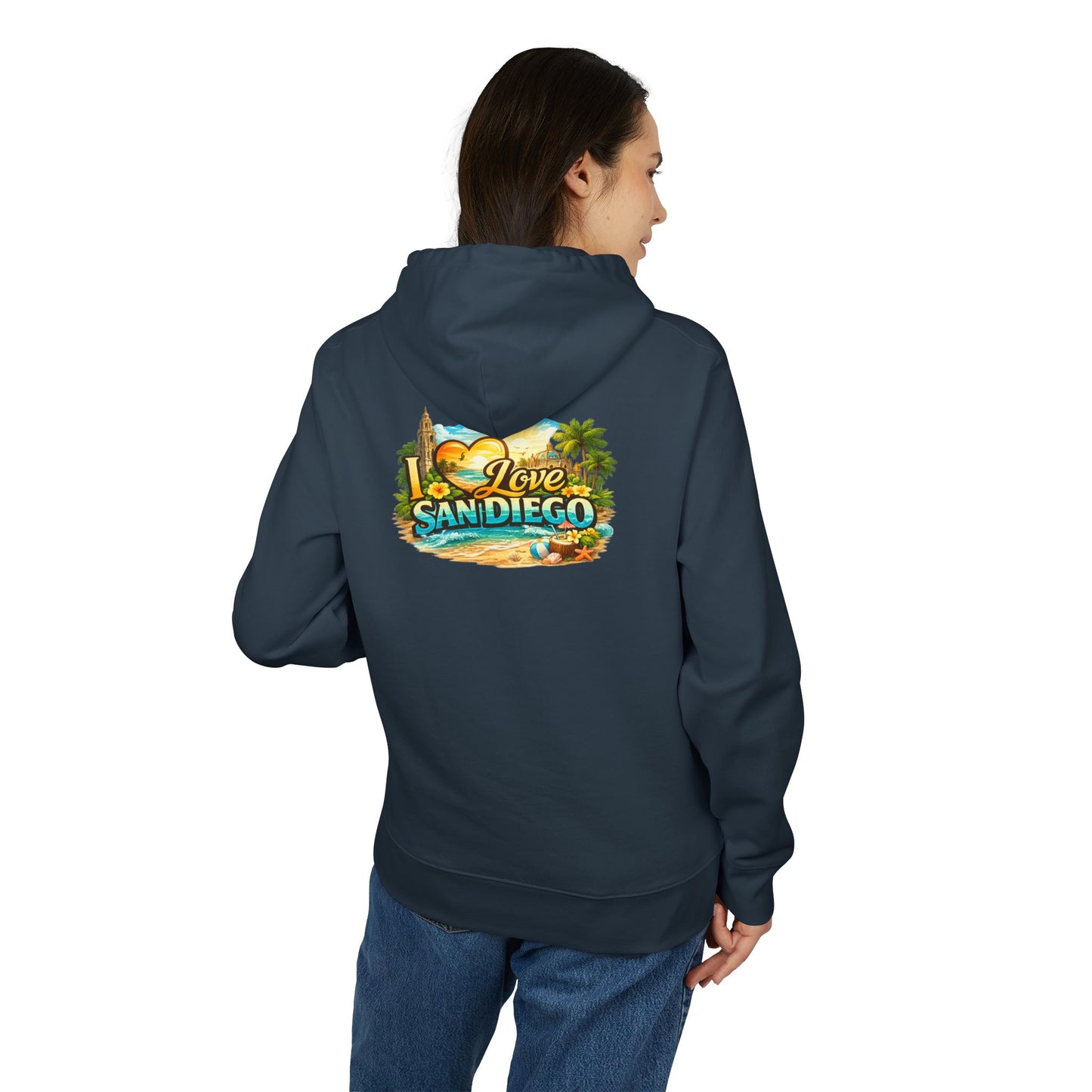 San Diego Beach Hoodie – 'Love San Diego' Vintage Coastal Sweatshirt
