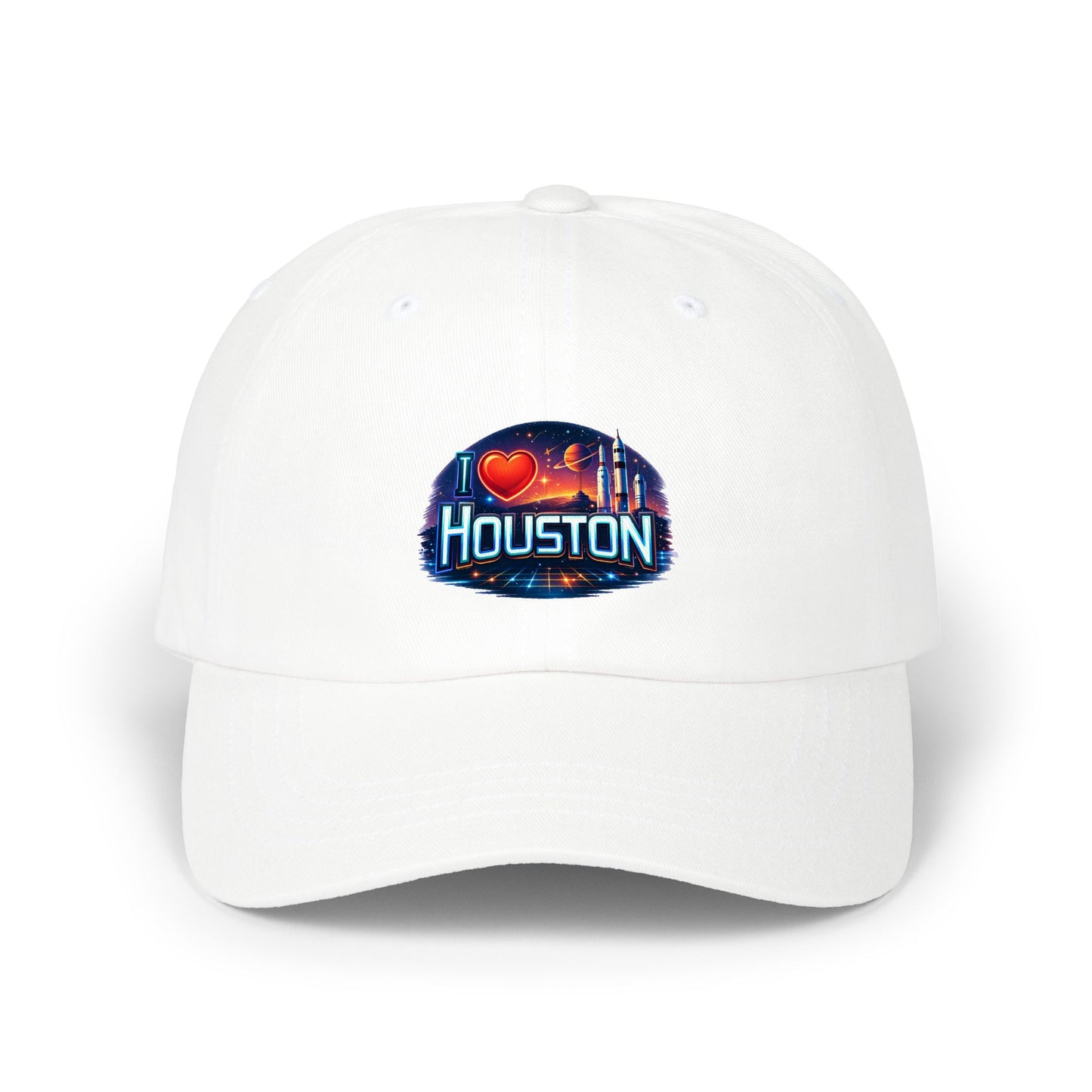 Houston Skyline Dad Cap — I  Houston Embroidered Baseball Hat