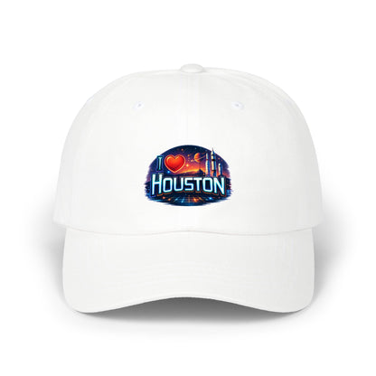 Houston Skyline Dad Cap — I  Houston Embroidered Baseball Hat