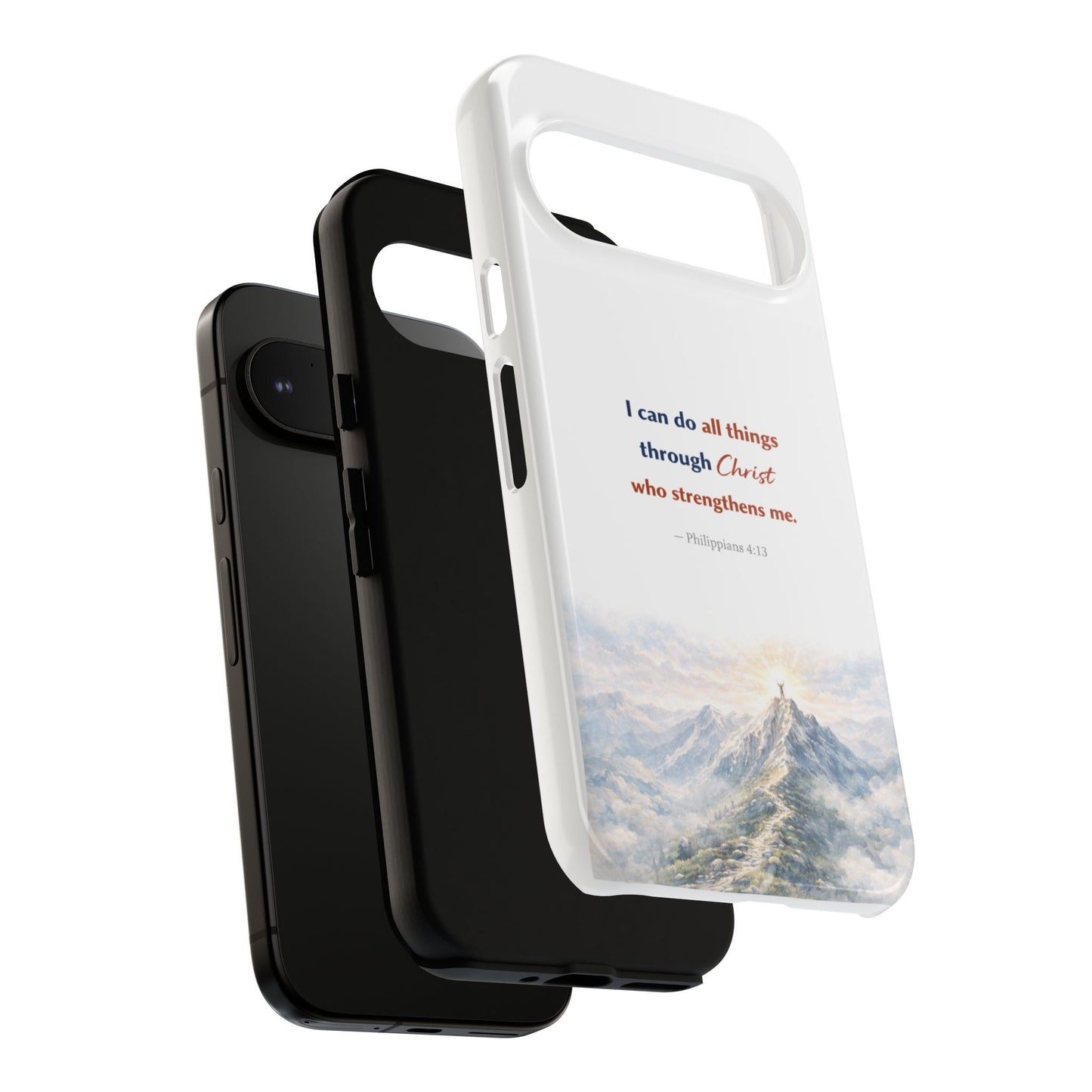 Christian Phone Case – “I Can Do All Things Through Christ” Inspirational Tough Case