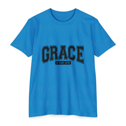 Grace T-Shirt — Faith Graphic Tee ("GRACE" with 2 Cor 12:9)