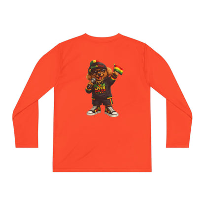 Youth Long Sleeve Tee — Black Lives Matter Kid Graphic with Rasta Flag