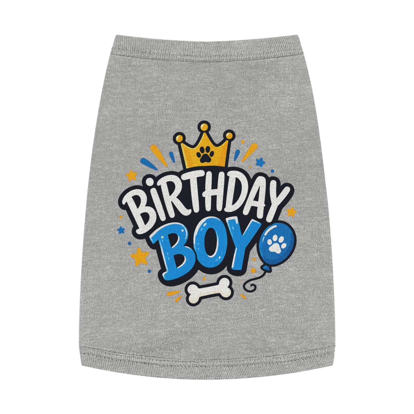 Pet Tank Top - "Birthday Boy" Paw Print Dog Birthday Shirt