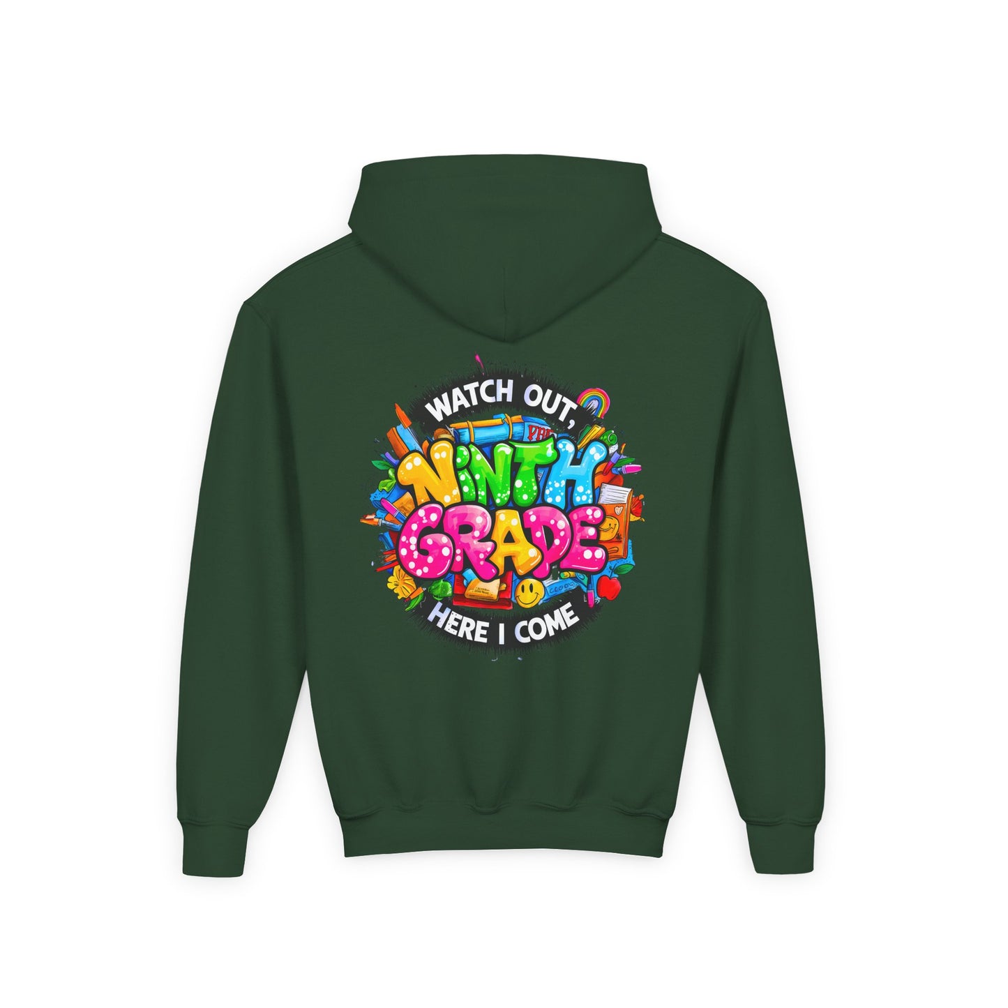 Kids' 4th Grade Hoodie – "Watch Out 4th Grade Here I Come" Colorful Back-to-School Sweatshirt