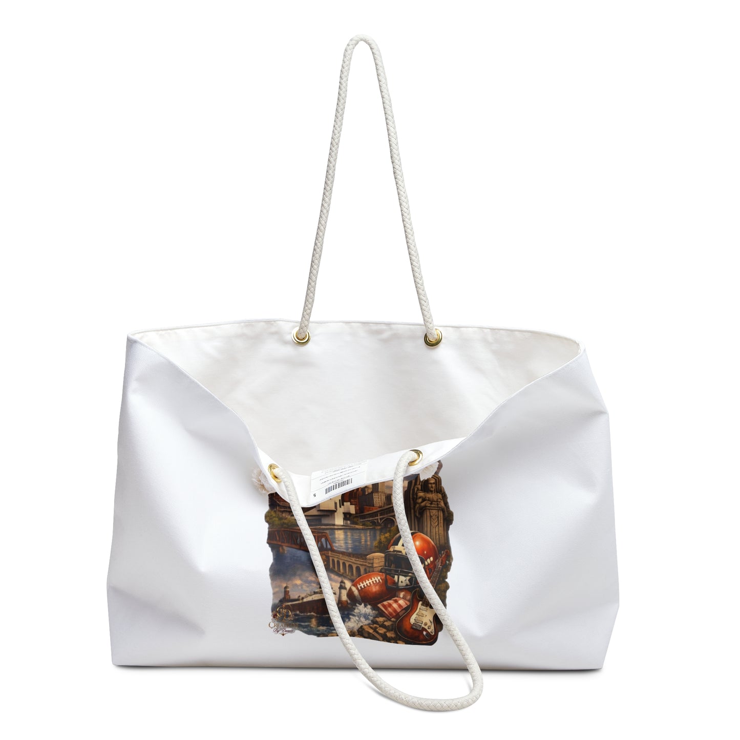Cleveland Ohio Weekender Bag – Vintage Cityscape Travel Tote