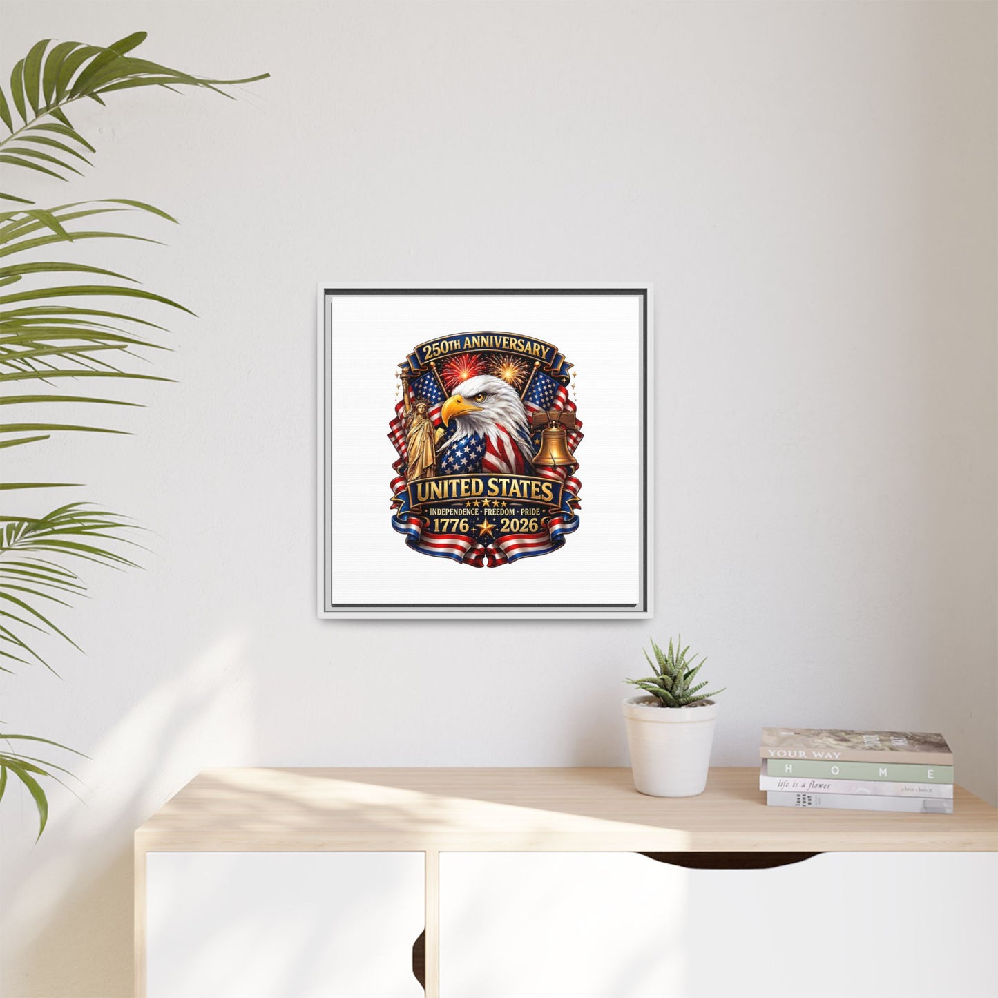 250th Anniversary United States Framed Canvas - Patriotic Eagle 1776–2026