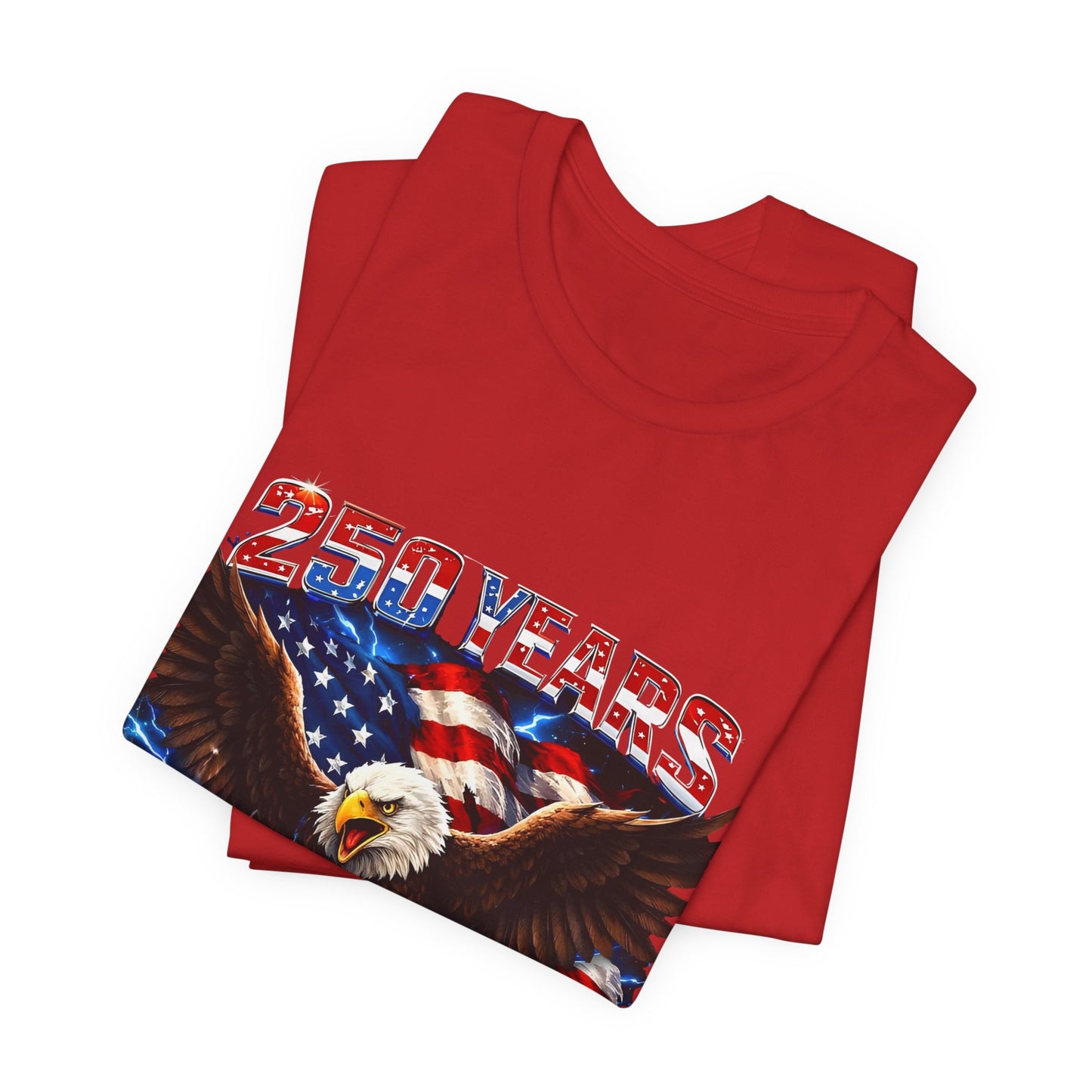 250 Years Bald Eagle American Flag T-Shirt — 1776–2026 Patriotic Tee